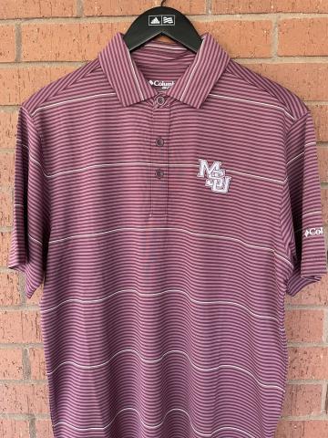 Columbia Men's Shirt 1 Maroon with MSU Interlock