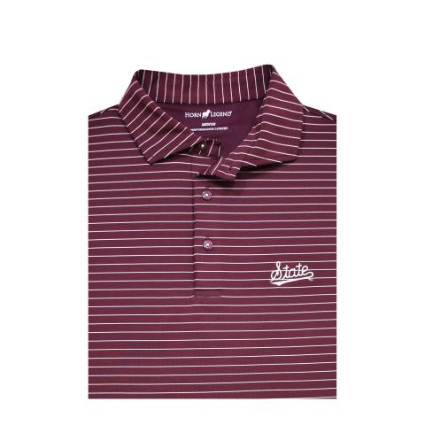 Maroon/White Stripe with State Script